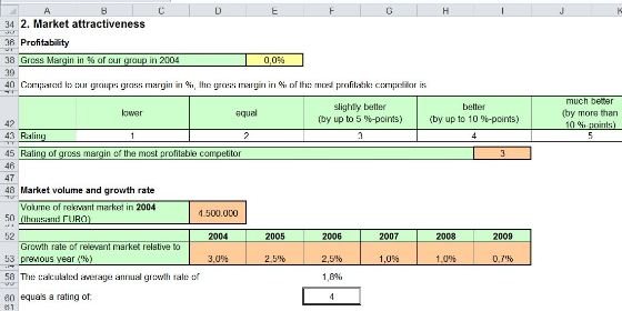 selbst erstelltes Excel-Tool für die strategische Planung